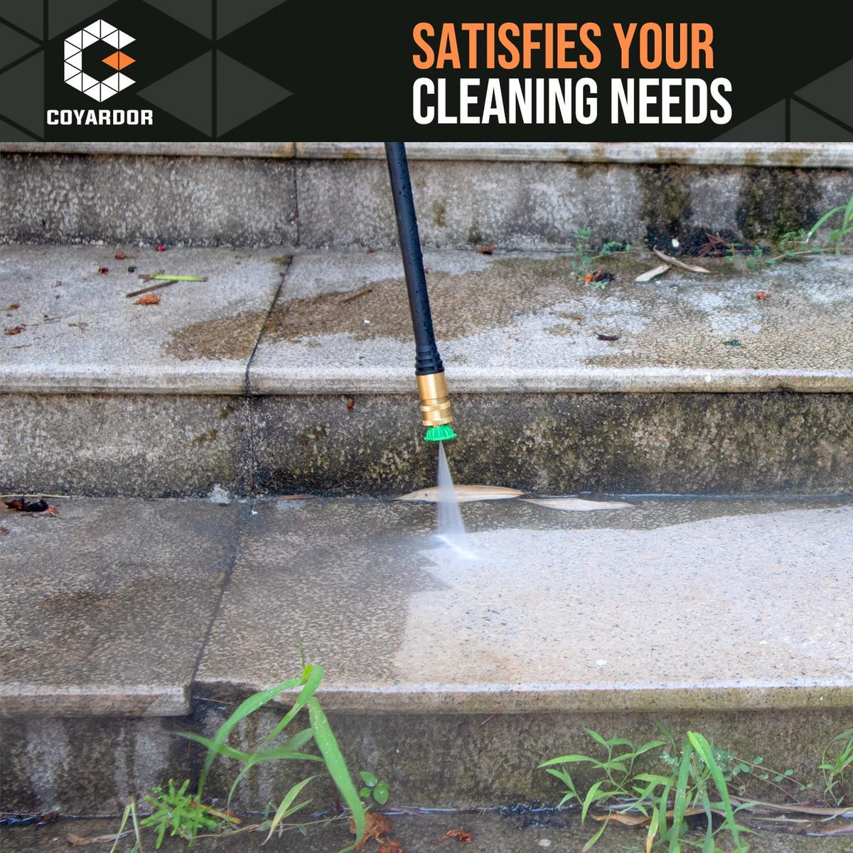 Coyardor quick-connect wand simplifies switching between spray patterns in seconds.