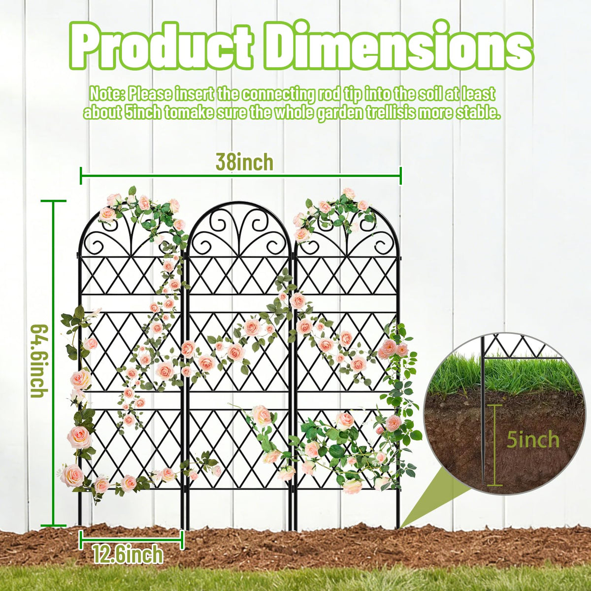 COZEER Garden Trellis diamond grid supports cucumbers, keeping vines off the ground.