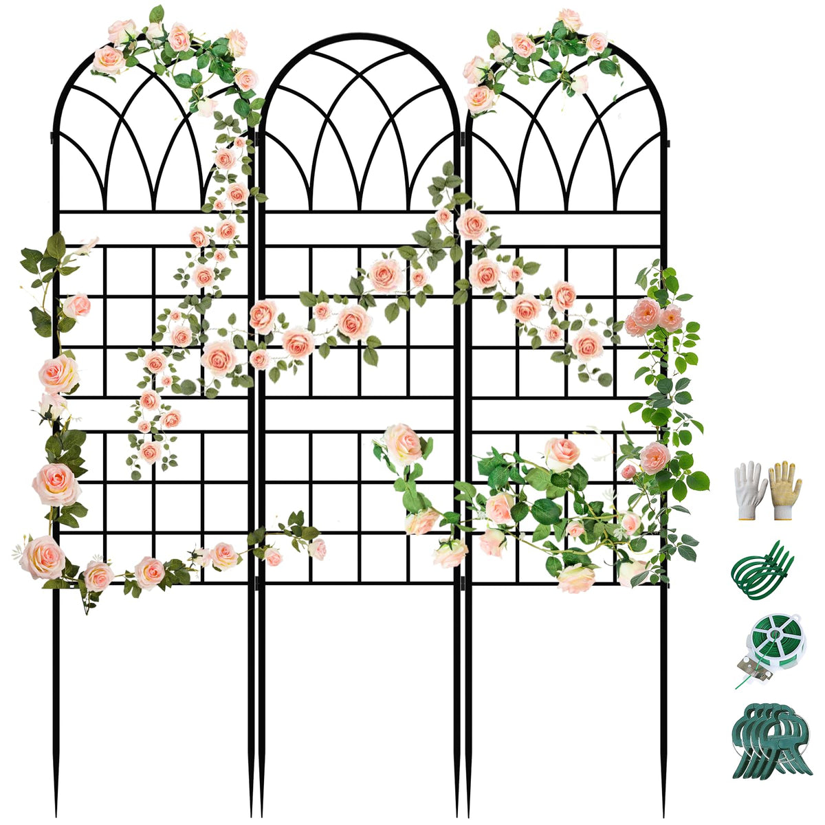 COZEER garden trellis square-grid rose support for sturdy climbing plants