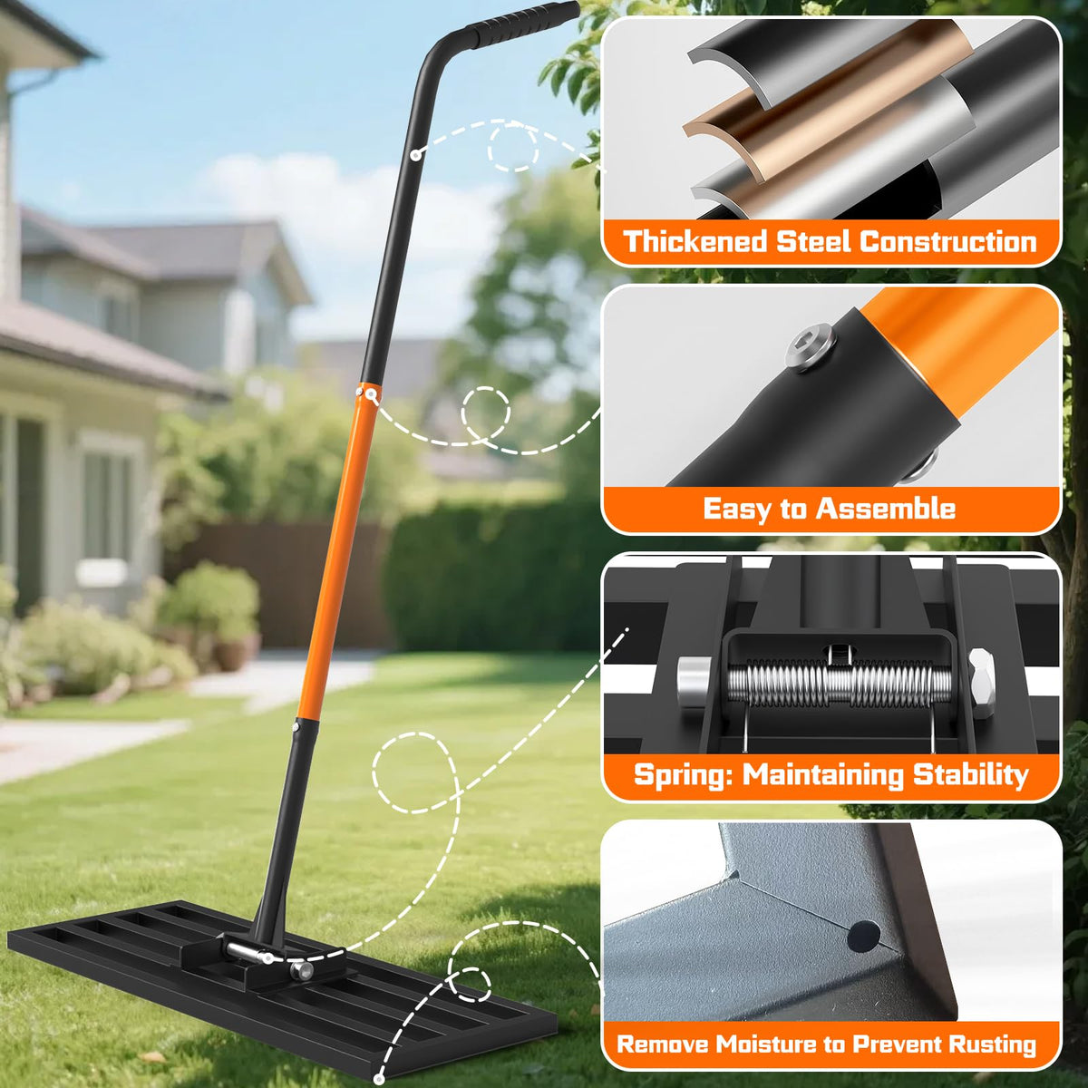 COZEER rake enables multi-purpose leveling of soil, sand, and topdressing.