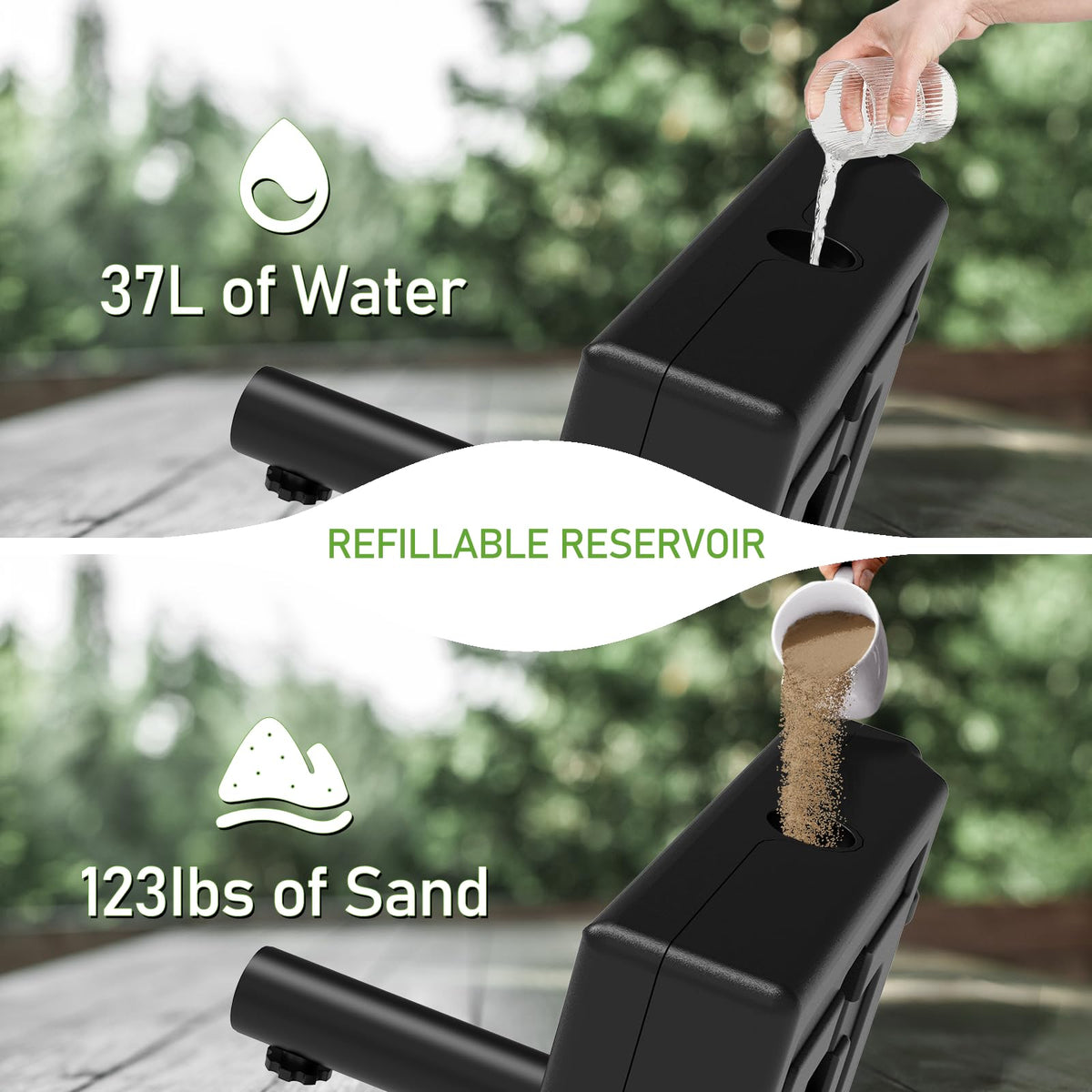 COZEER adjustable sleeves fit 1.5–1.9 inch umbrella poles securely.
