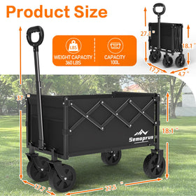 COZEER wagon 360lb capacity shown transporting heavy groceries and supplies.