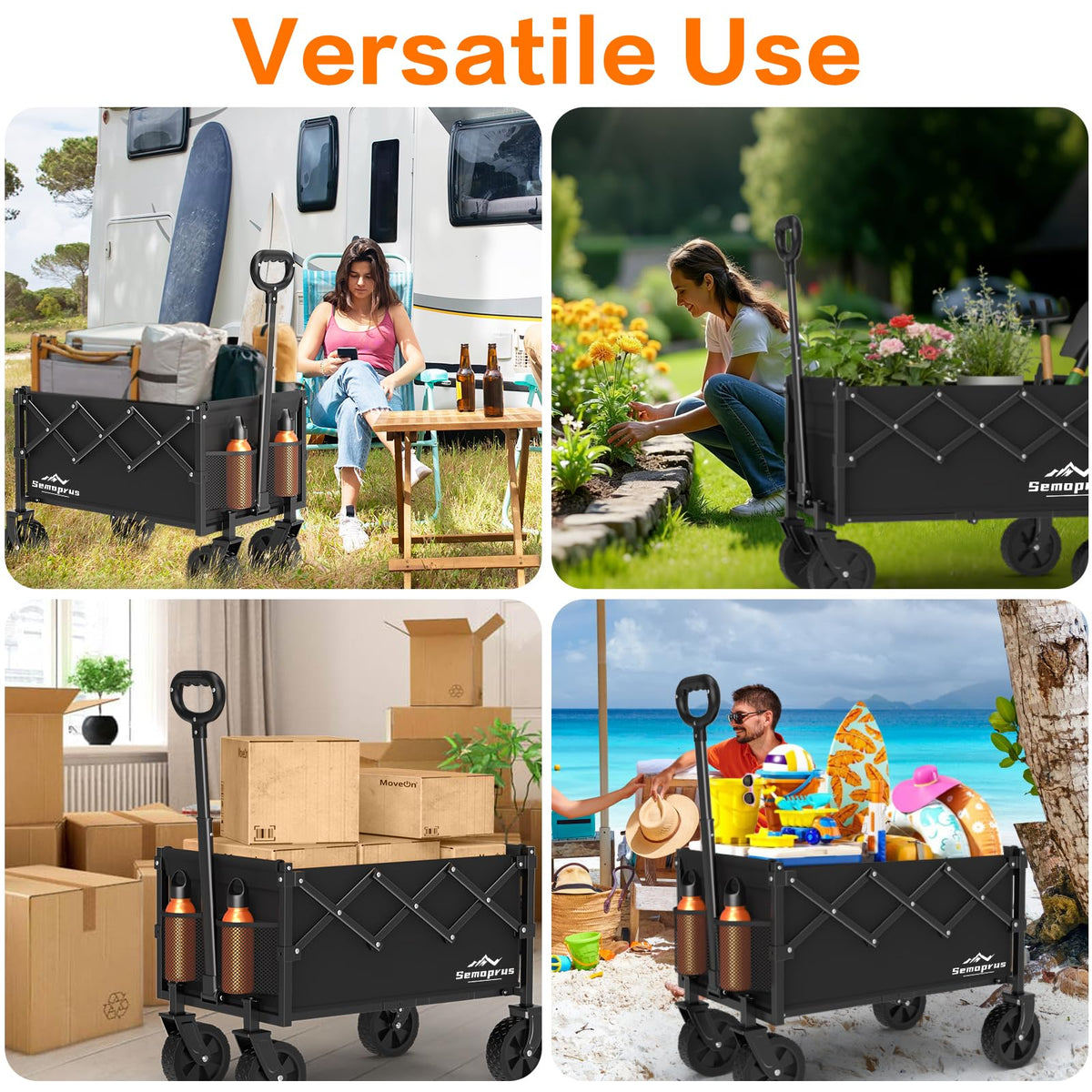 COZEER wagon ideal for groceries, beach trips, shopping, and outdoor adventures.