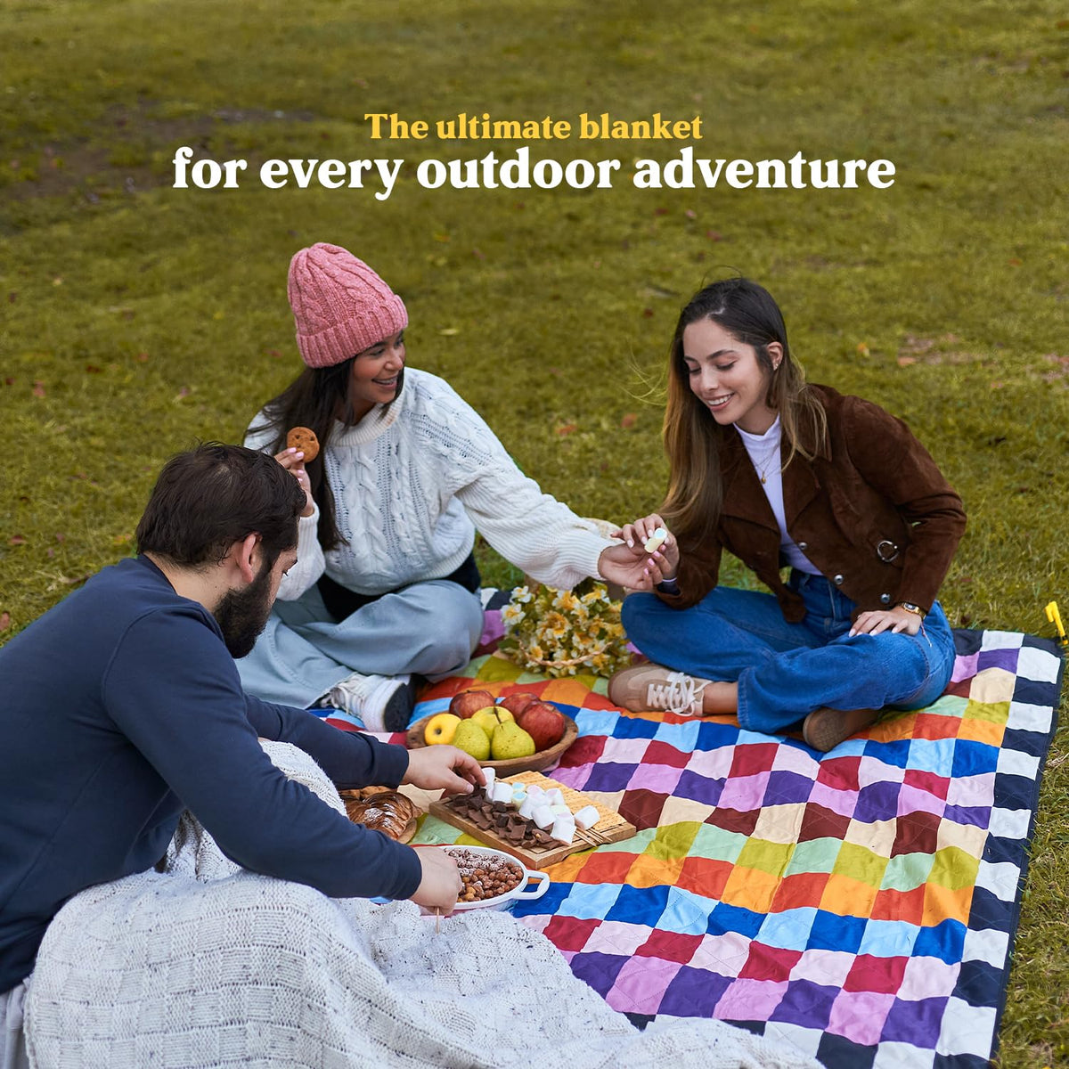 Cozy Club waterproof blanket protects gear from moisture