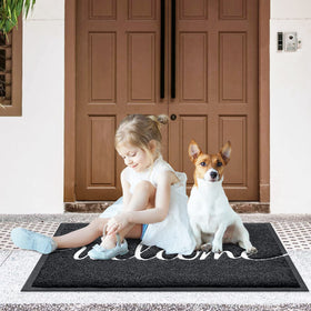 CozyBounty door mat fits 32x20 front entrances neatly.