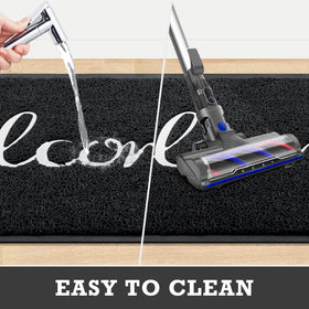 CozyBounty door mat is easy to clean with hose or vacuum.