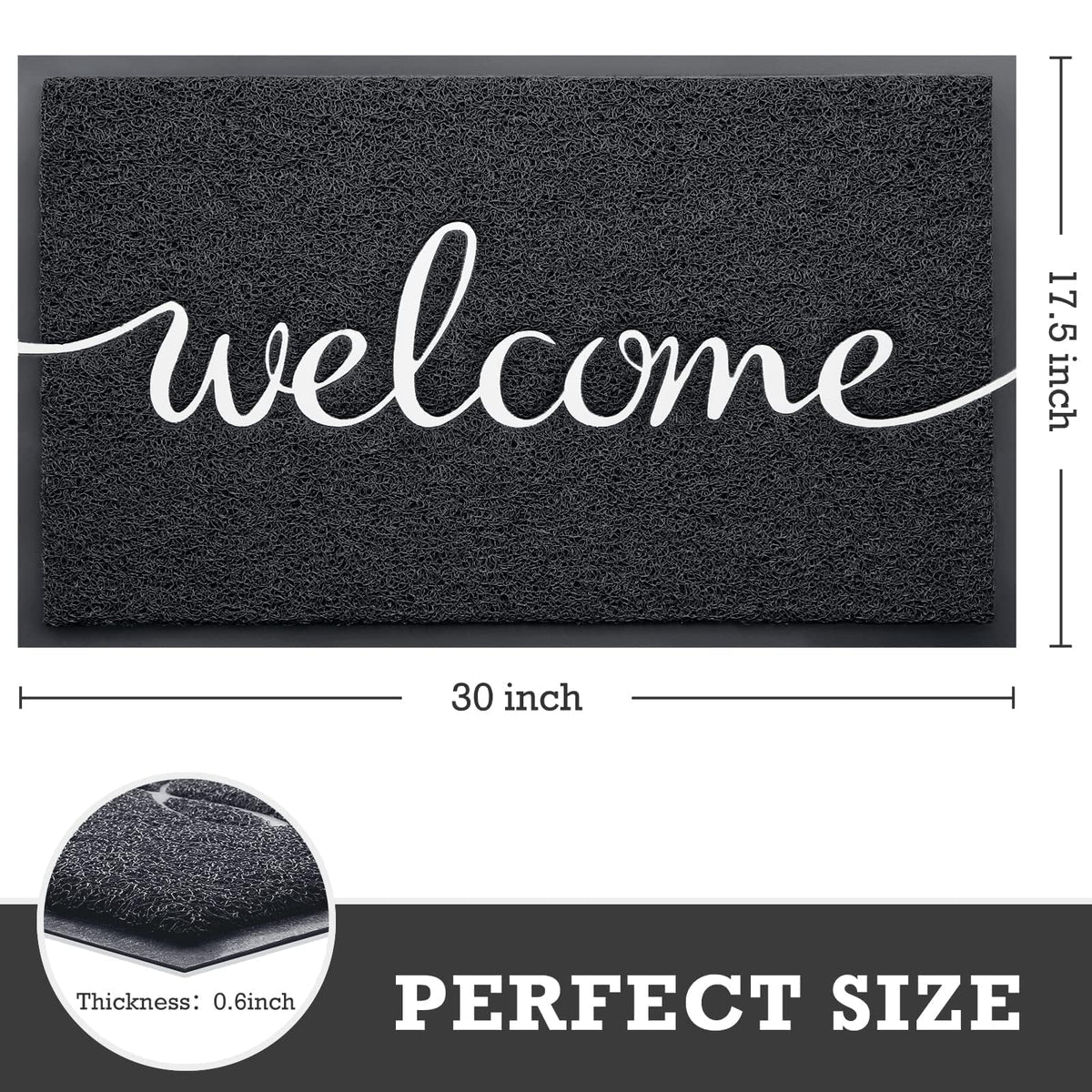 CozyBounty Door Mat Outdoor Indoor: low-profile, fits under doors while staying visible.