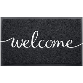CozyBounty door mat with embossed-welcome-design resists fading year-round.