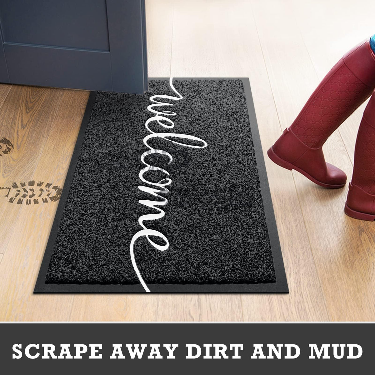 CozyBounty Scrape Dirt Door Mat: slightly raised fabric boosts dirt removal at every step.