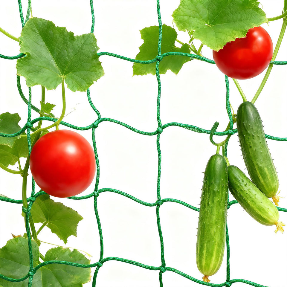 COZYDIG trellis netting 16.5 ft green supports climbing vegetables and saves space.