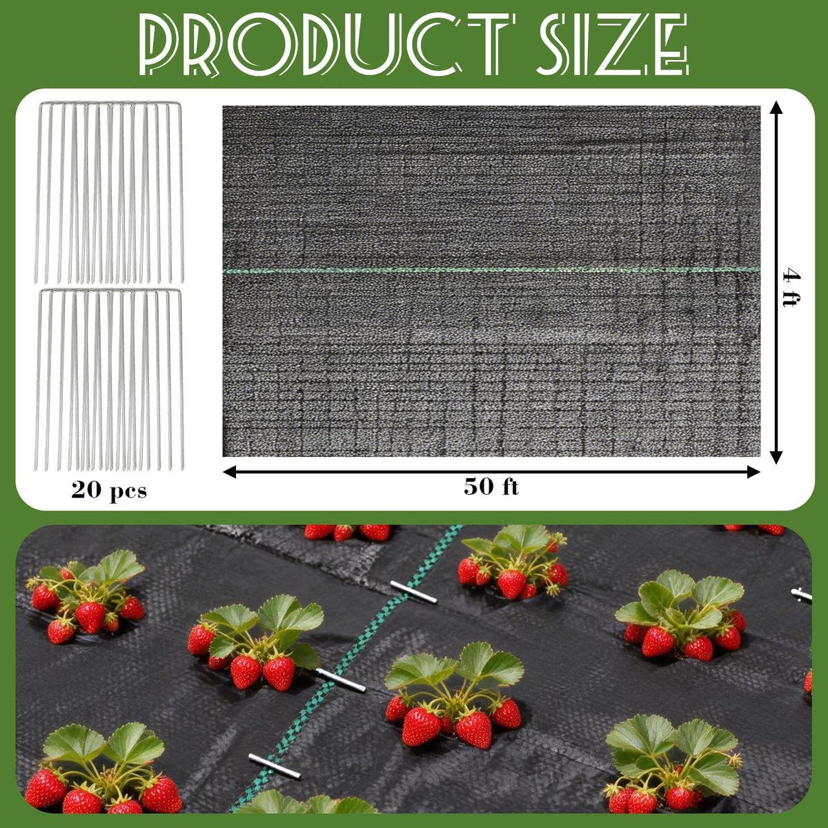 COZYDIG 20 U-shaped stakes securely anchor fabric to soil for lasting coverage