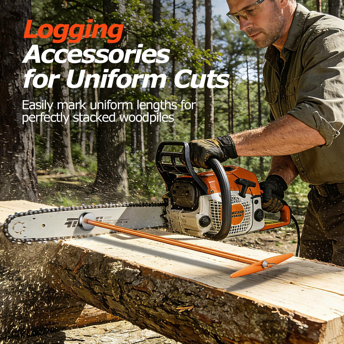 COZYMO golden orange finish enhances visibility in wood piles and sawdust.