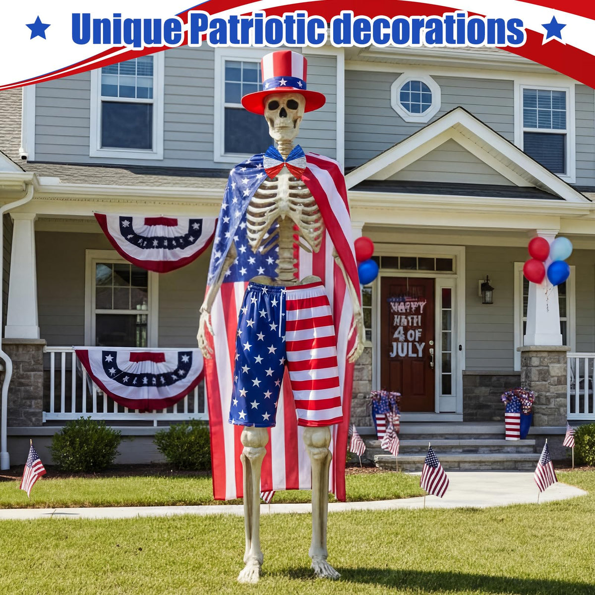 Cozypower 12 ft skeleton outfit shorts add color and movement to your yard.