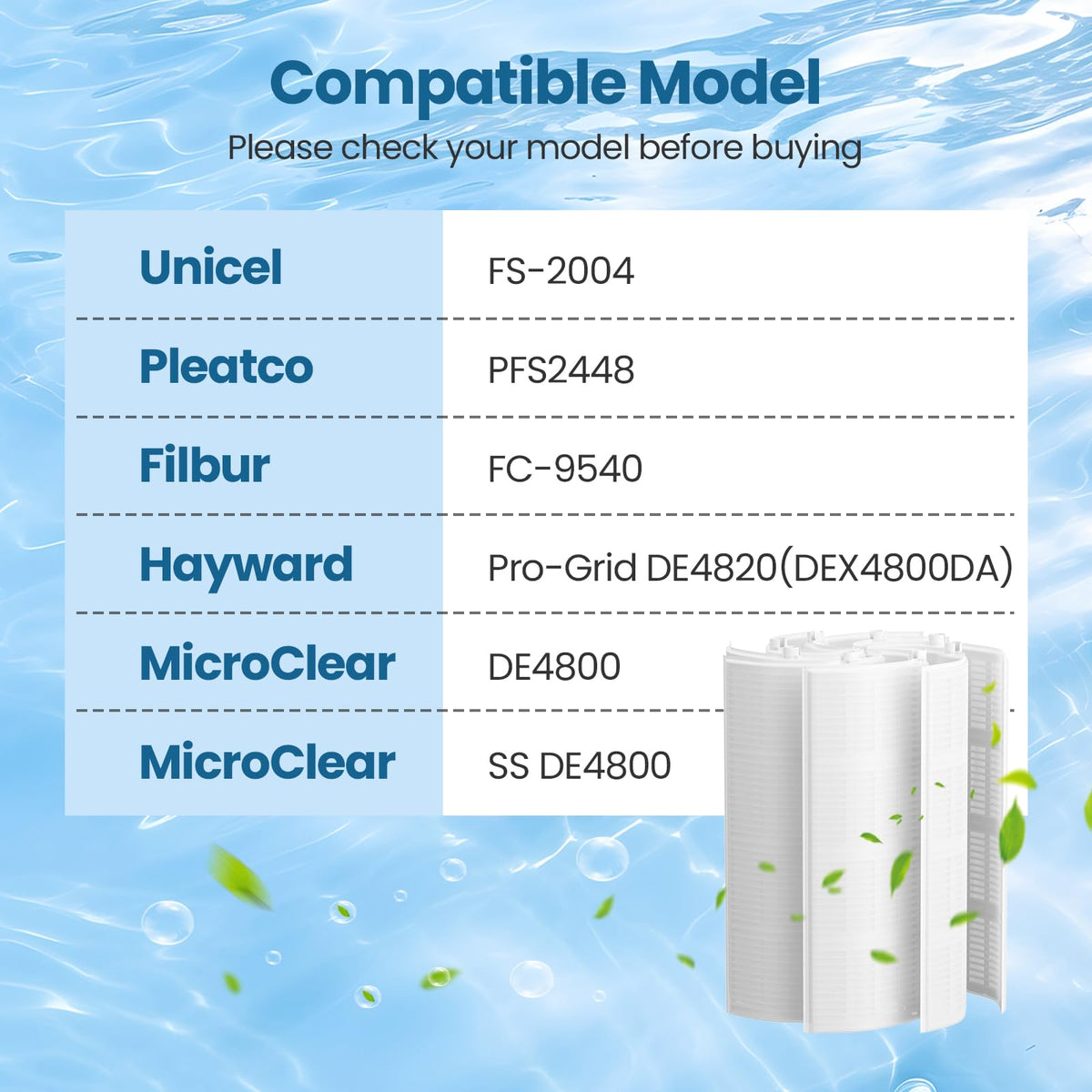 CPLIKE FS-2004 ABS material grid for durable DE filter replacement