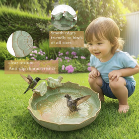 CPWWSXPG green outdoor bird bath complements garden aesthetics while inviting birds.