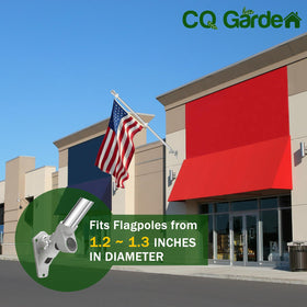 CQ Garden flag bracket offers 45 and 90 degree display for flexible visibility.