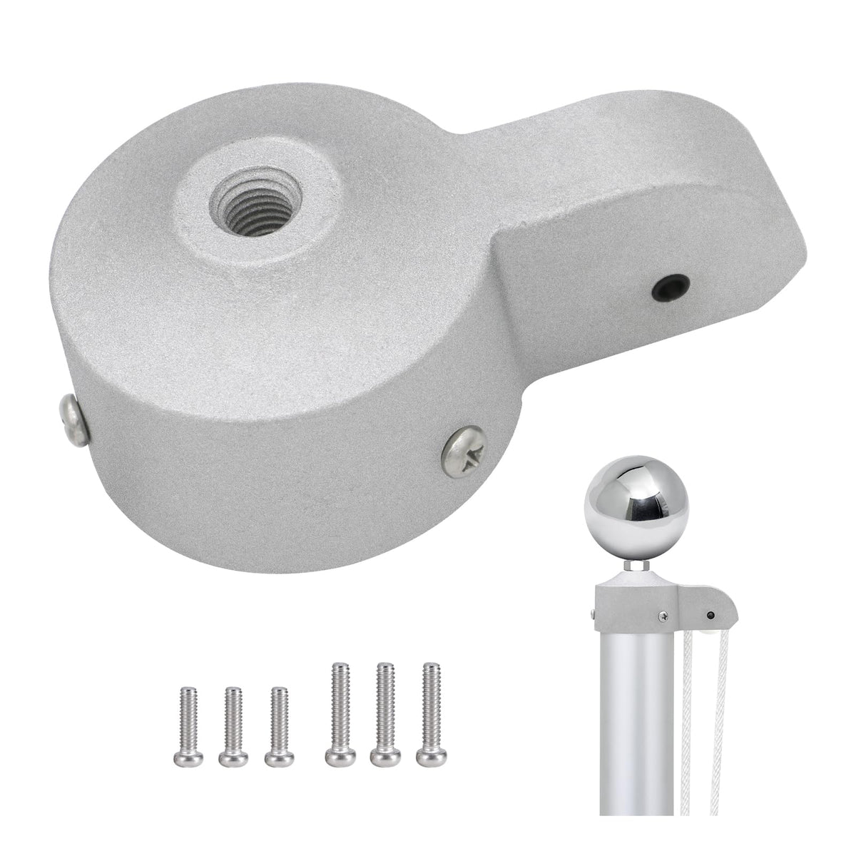 CQ Garden flag pole cap with pulley for outdoor use.