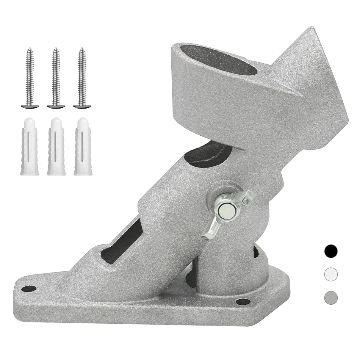 CQ Garden outdoor flag pole holder fits 1.2–1.3 inch poles with durable aluminum construction.