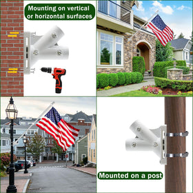 CQ Garden 45-degree angled mount highlights a dynamic flag display.