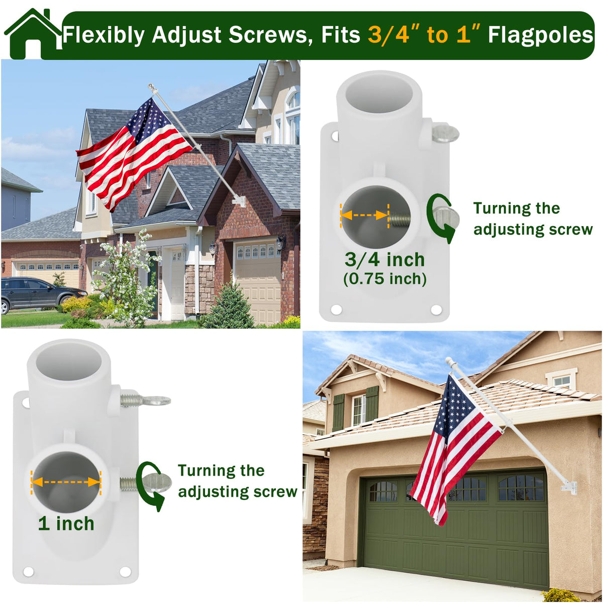 CQ Garden heavy-duty plastic bracket resists rust for outdoor use.