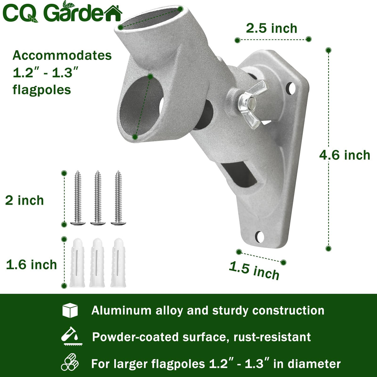 CQ Garden outdoor flag holder suits porches and yards for stylish displays.