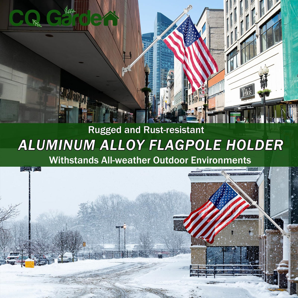 CQ Garden powder-coated rust-resistant flag mount delivers long-lasting outdoor performance.