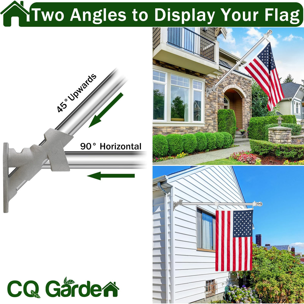 CQ Garden wall-mount bracket includes screws for quick, secure installation.