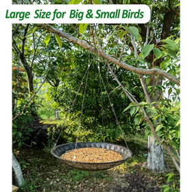 CQAIRIOU four-rope hanging system keeps the tray stable when birds perch