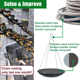 CQAIRIOU open feeder tray shows drainage holes for rainproof performance