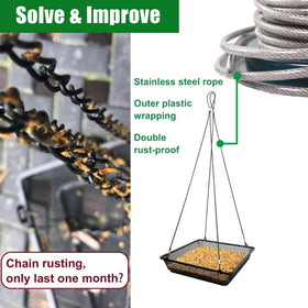 CQAIRIOU platform bird feeding tray made of metal mesh for seed visibility