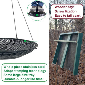 CQAIRIOU rust-proof tray with powder coating and stainless rope lasts for years