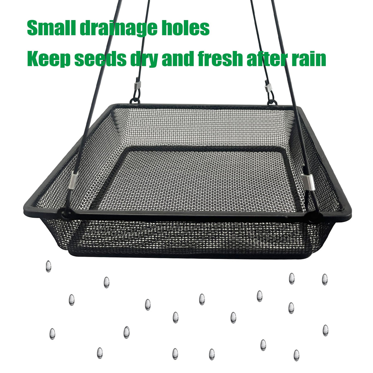 CQAIRIOU self-draining holes design keeps seeds dry during rain