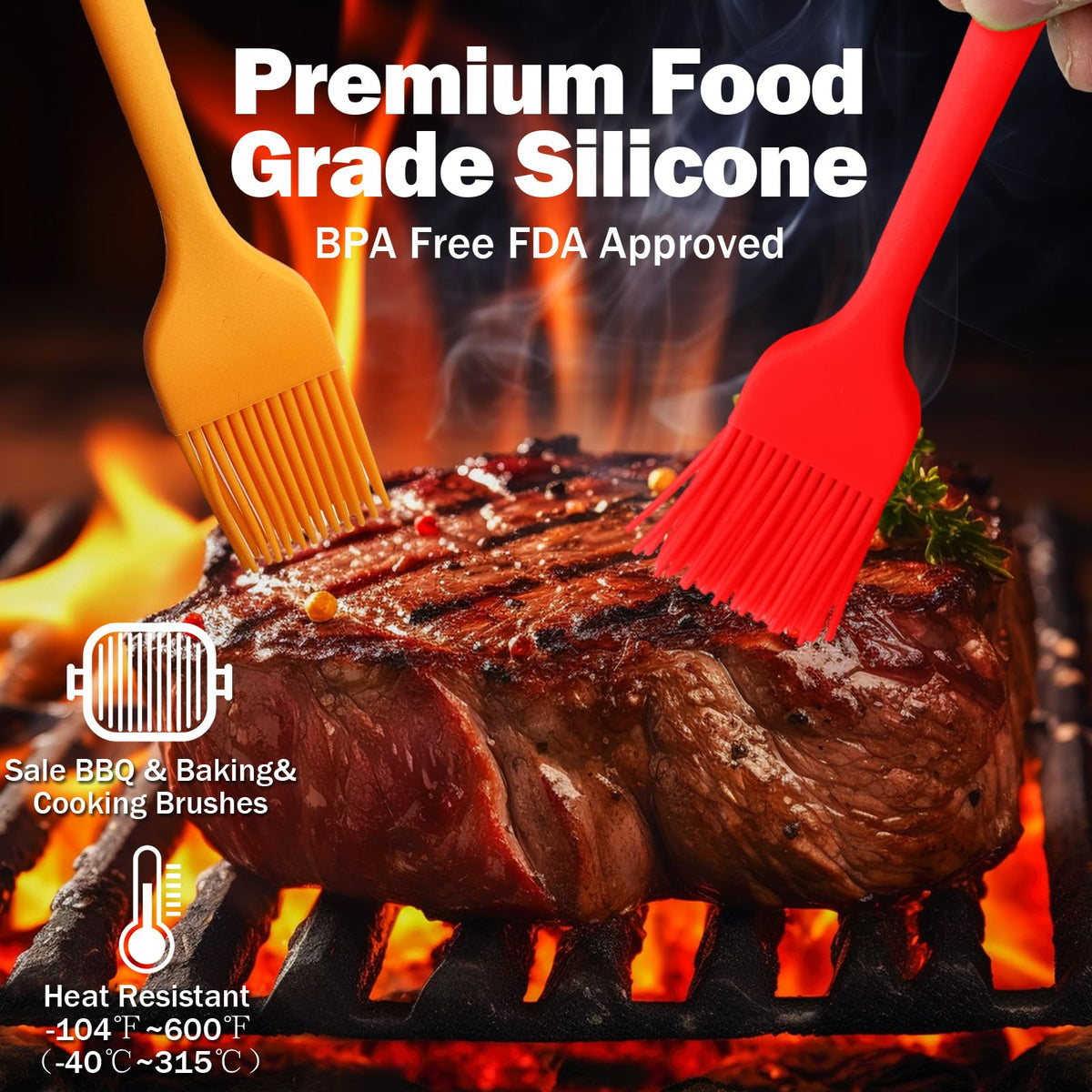 Craebuer heat-resistant basting brush designed for high-temp grilling