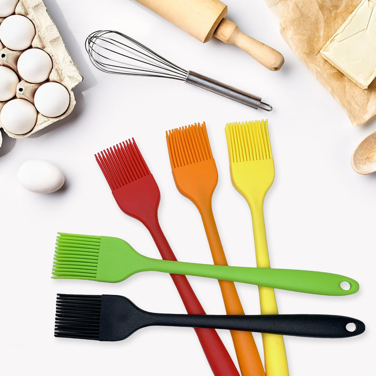 Craebuer non-slip handle silicone brush for confident kitchen control