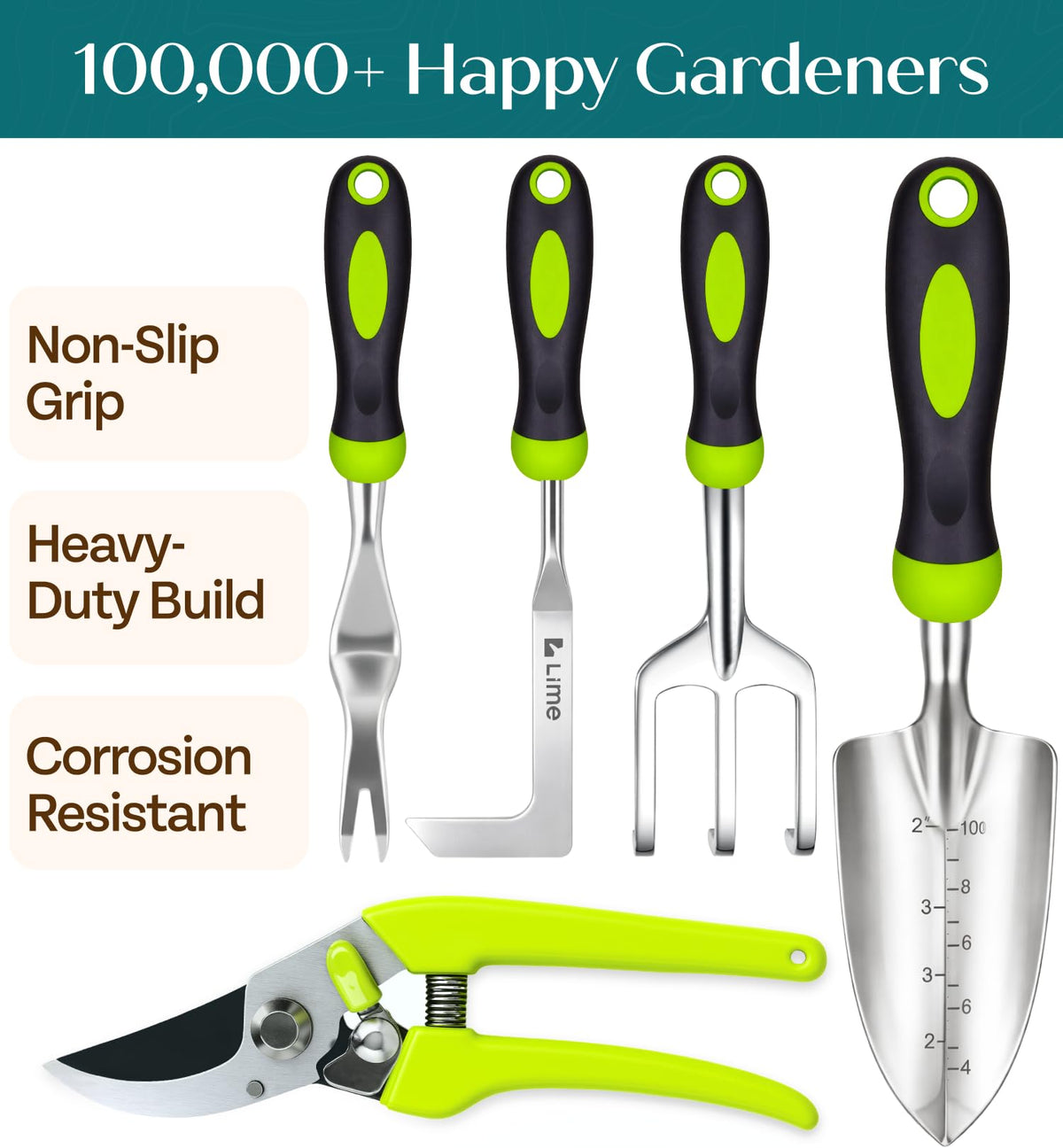 Craft911 aluminum alloy tools close-up, rust-proof durability for long-lasting gardening