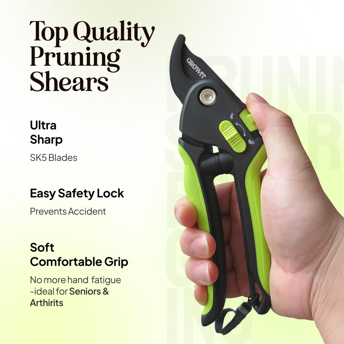 Craft911 arthritis-friendly garden clipper with soft grip for comfortable use