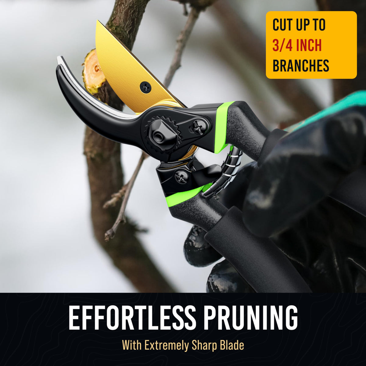 Craft911 ergonomic non-slip handle enhances comfort during long pruning sessions.