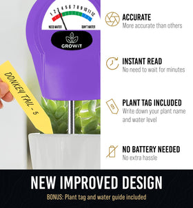 Probe inserted into soil for easy moisture checks with Craft911 GROWIT meter