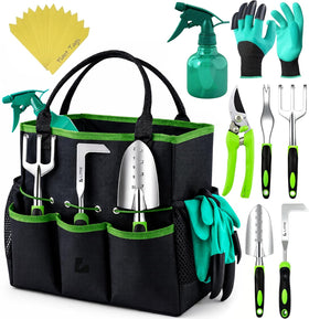 Craft911 heavy-duty garden tools set with green finish, versatile kit for home gardening