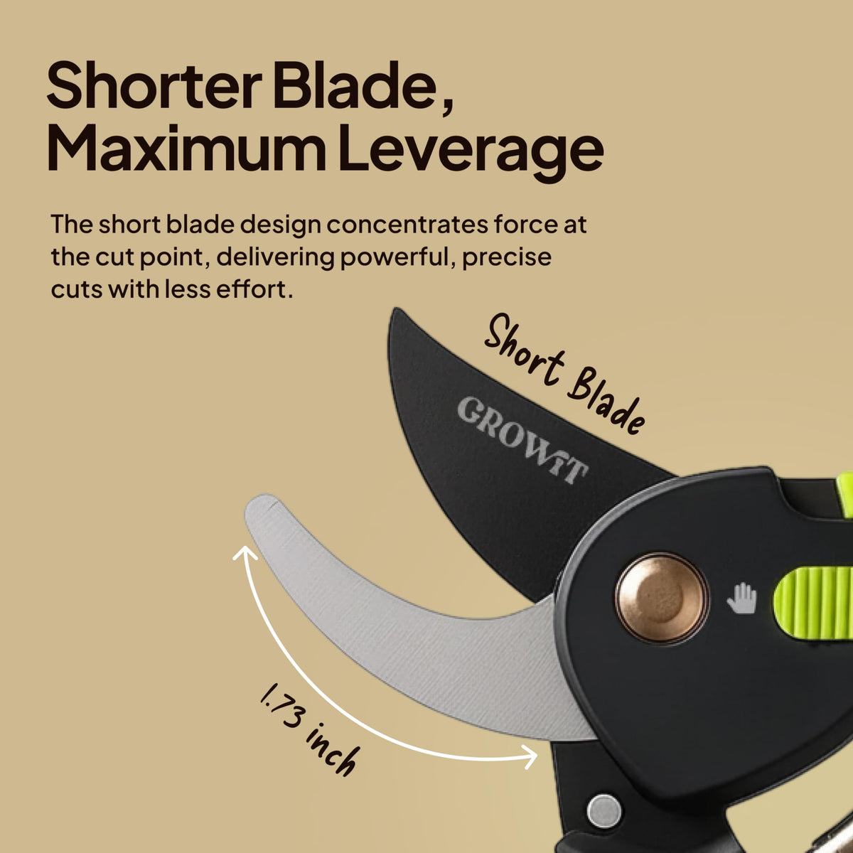 Craft911 Lime Bypass pruning shears ergonomic grip for comfortable pruning sessions