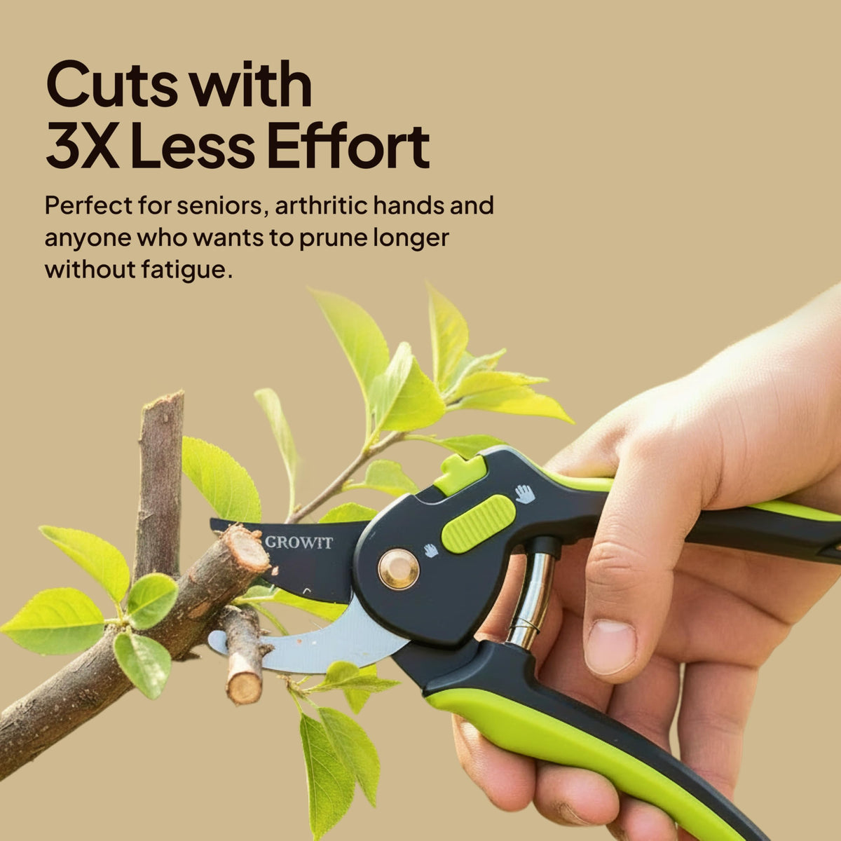 Craft911 Lime Bypass pruning shears teflon coating resists rust for longevity
