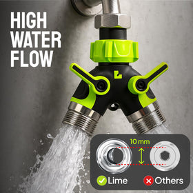 Craft911 Lime two-outlet Y-connection keeps watering tasks organized.