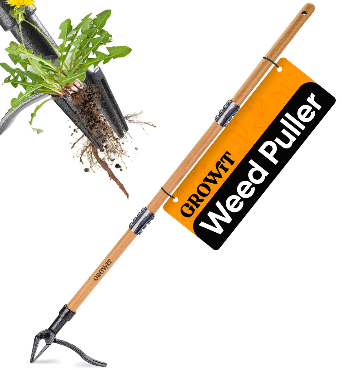 Craft911 stand-up weed puller with long handle eases lawn weeding