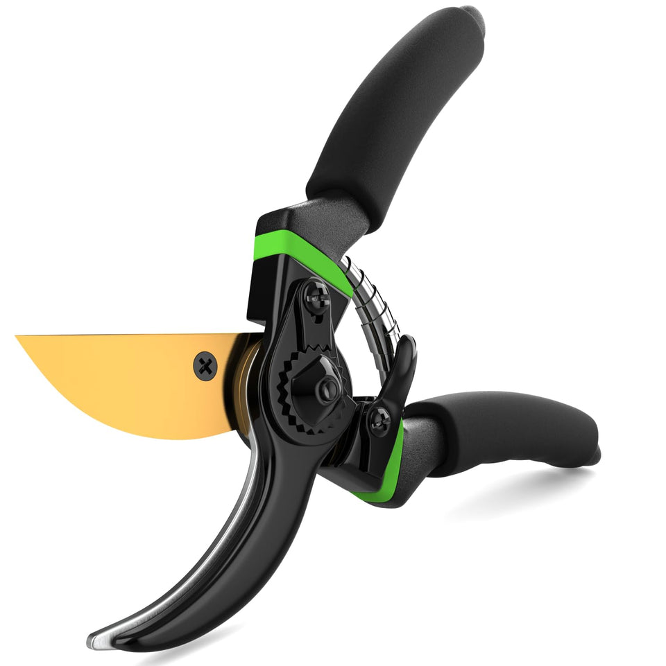 Craft911 ultra sharp pruning shears blade enables precise cuts for healthier plants.
