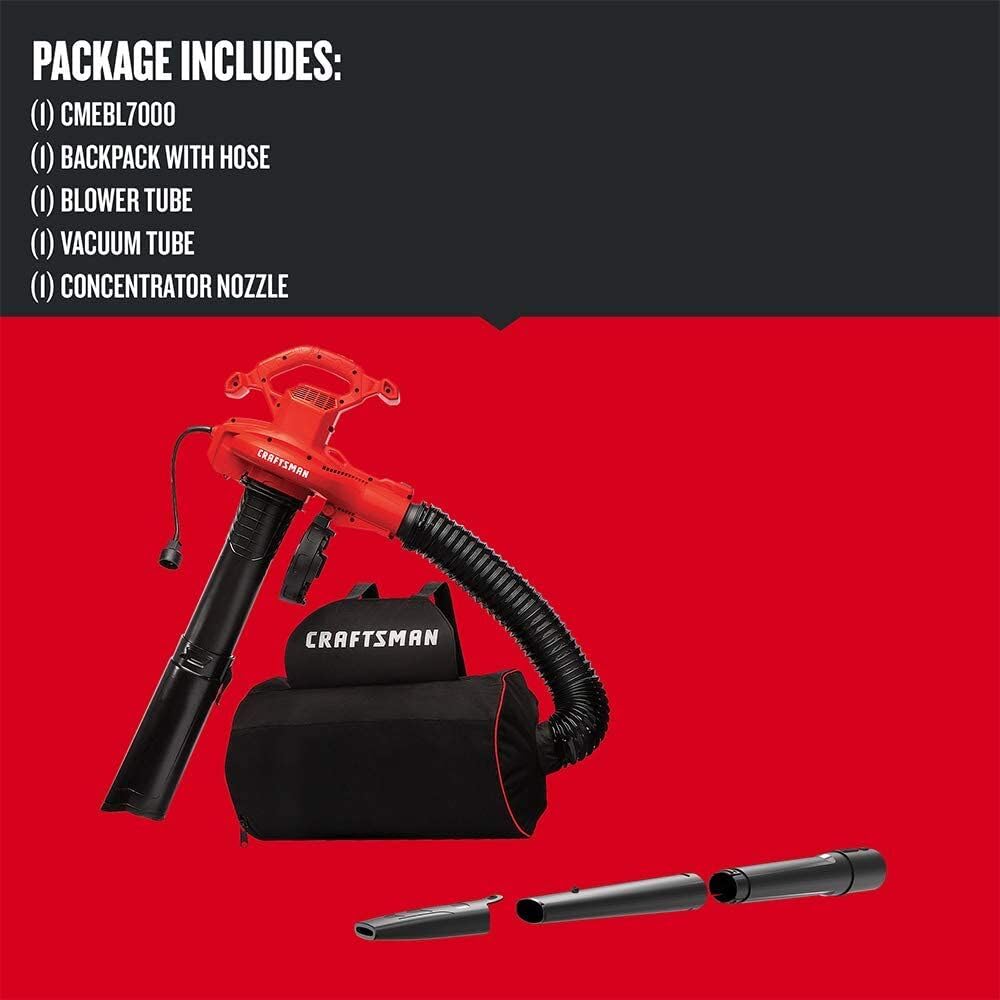 CRAFTSMAN CMEBL7000 vacuum mode collects leaves efficiently