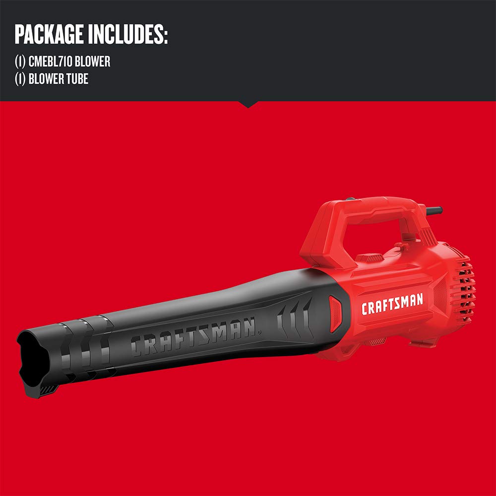 CRAFTSMAN corded leaf blower 9 Amp motor provides steady power for debris.