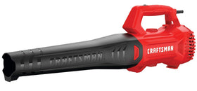 CRAFTSMAN corded leaf blower axial design moves leaves efficiently around yard beds.
