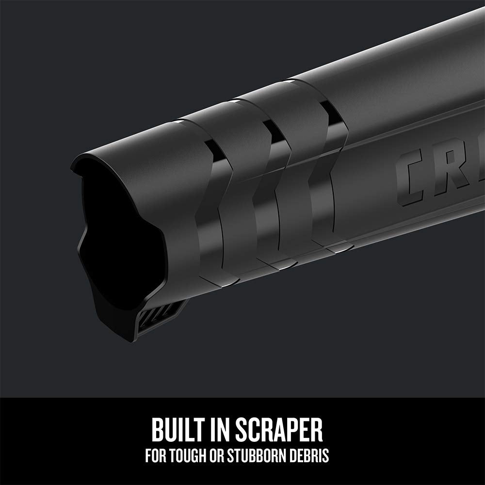 CRAFTSMAN corded leaf blower features integrated scraper for stubborn debris.