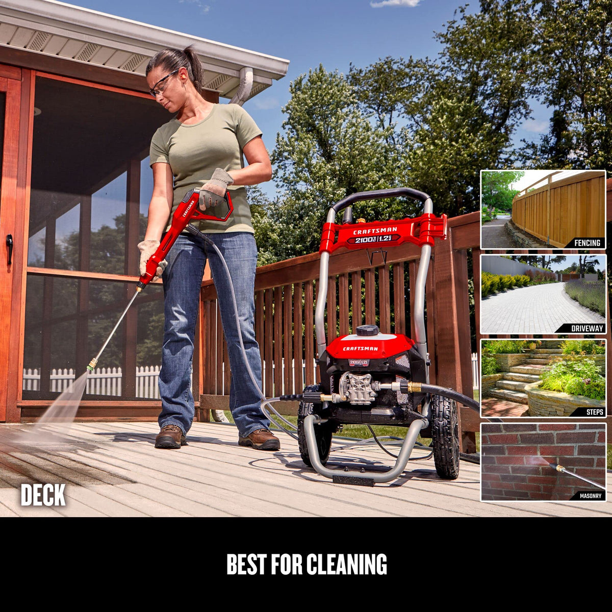 CRAFTSMAN electric pressure washer 35 ft cord enables versatile use
