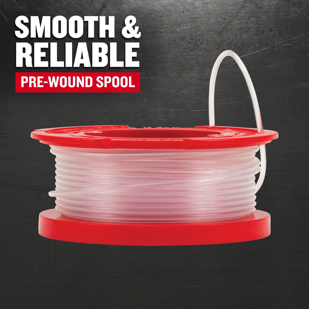 CRAFTSMAN spool wind detail shows factory wind for reliable performance.